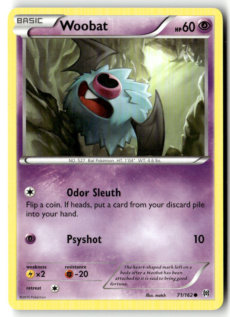 Front of Woobat 71/162 from XY - BREAKthrough