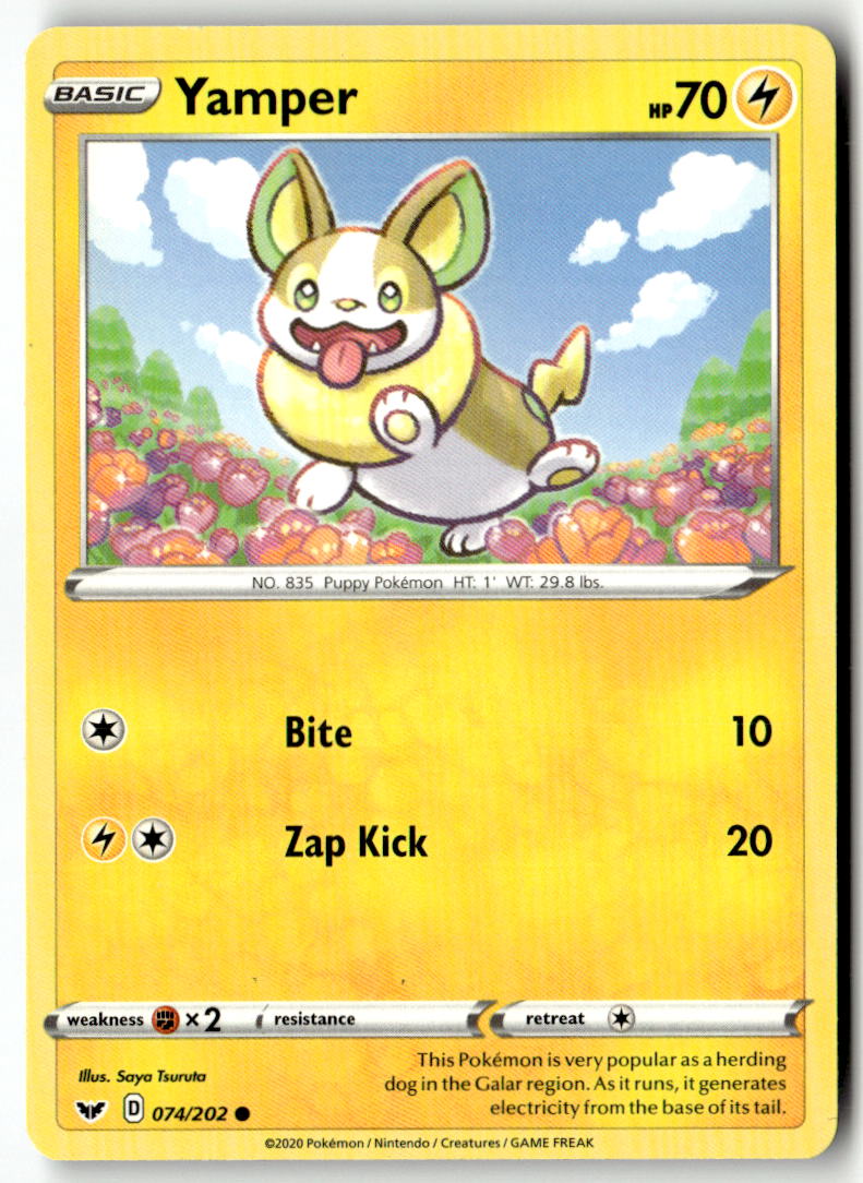 Front of Yamper (074) 074/202 from Sword & Shield Base Set