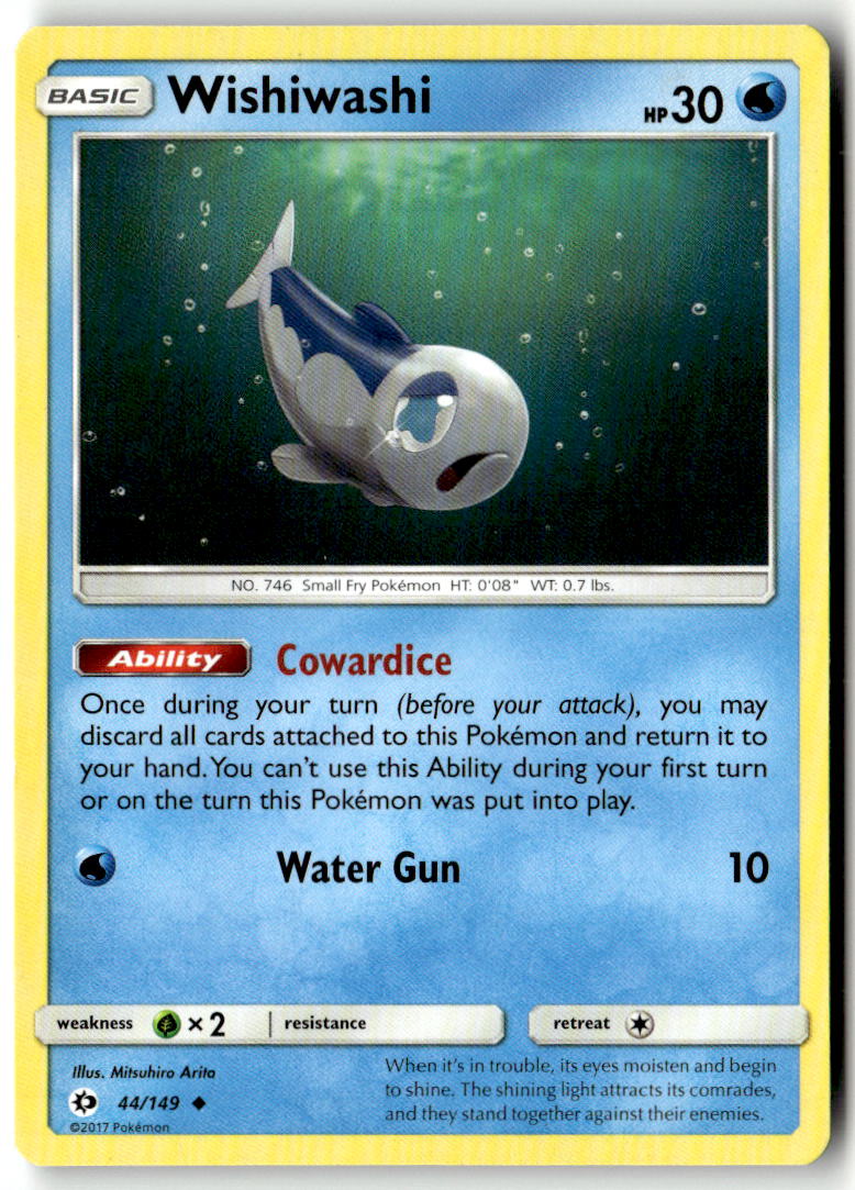 Front of Wishiwashi 44/149 from SM Base Set