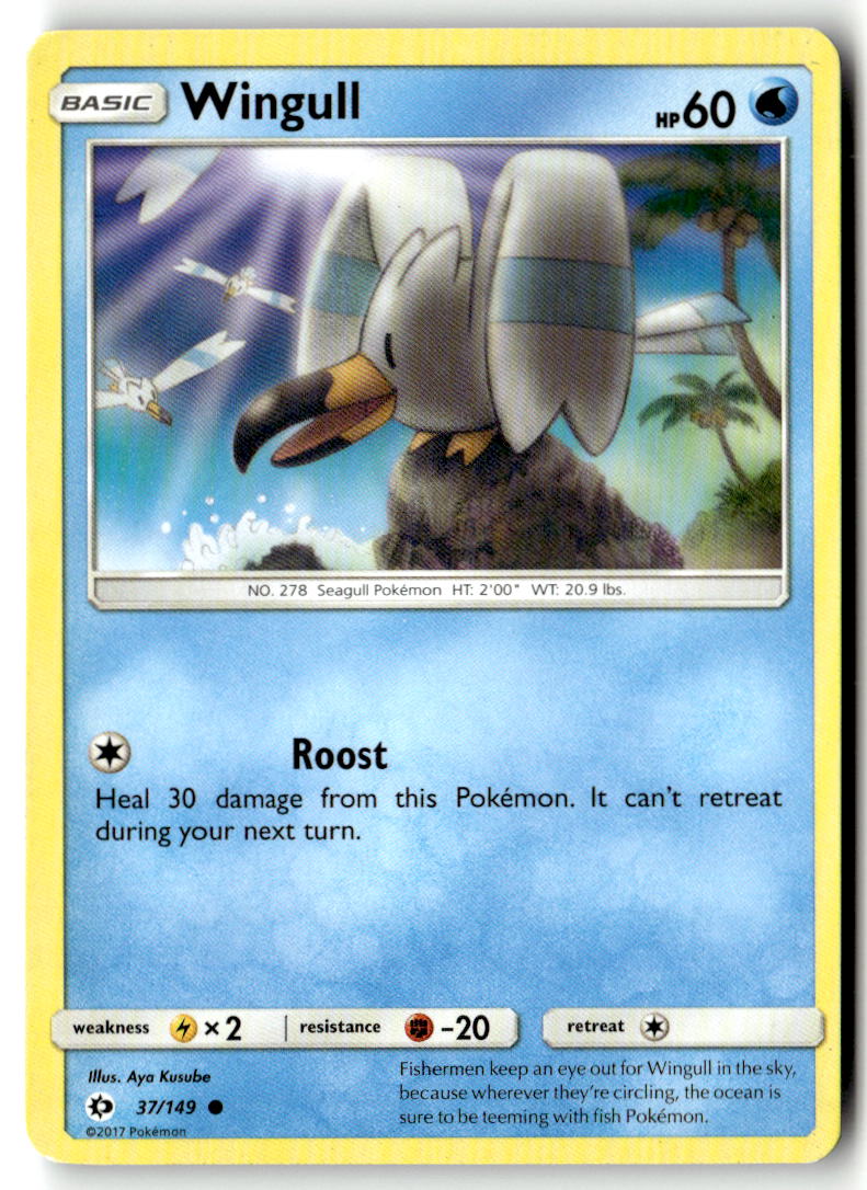 Front of Wingull 37/149 from SM Base Set