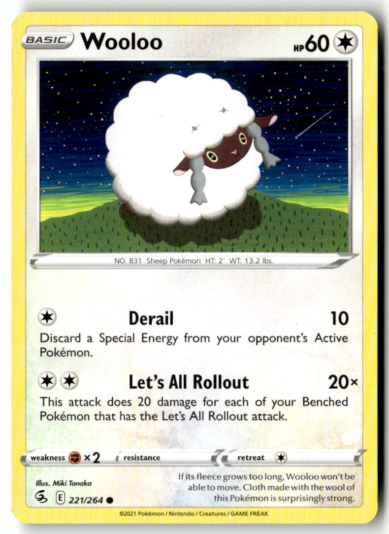 Front of Wooloo (221) 221/264 from Fusion Strike