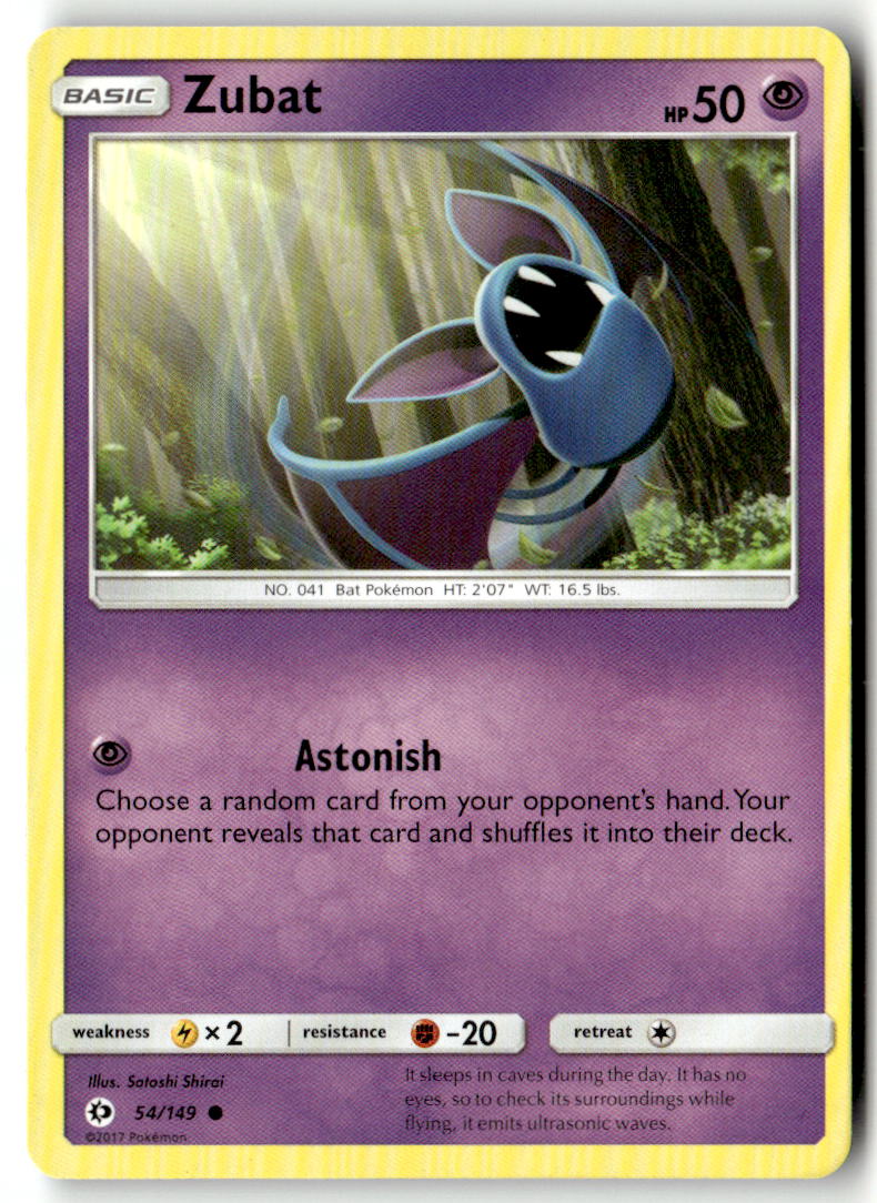 Front of Zubat 54/149 from SM Base Set