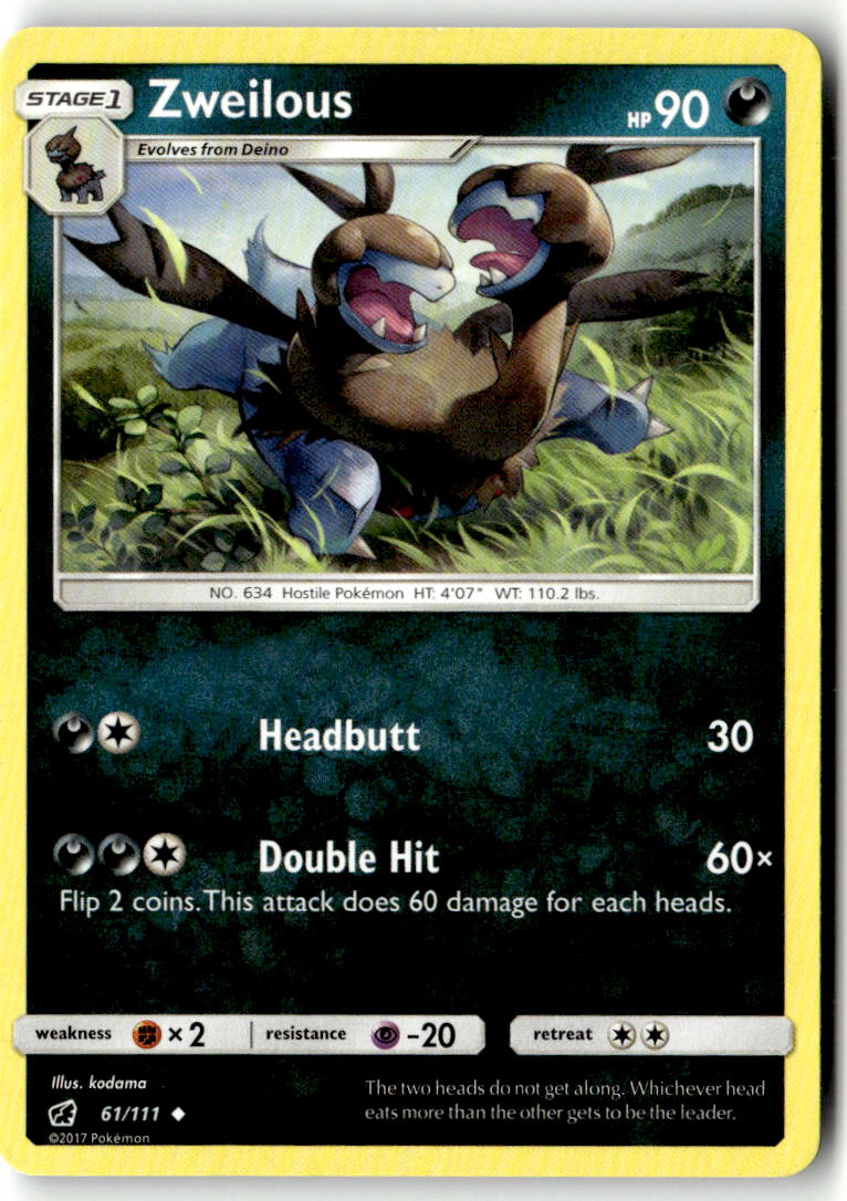 Front of Zweilous 61/111 from SM - Crimson Invasion