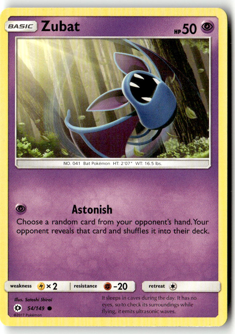 Front of Zubat 54/149 from SM Base Set