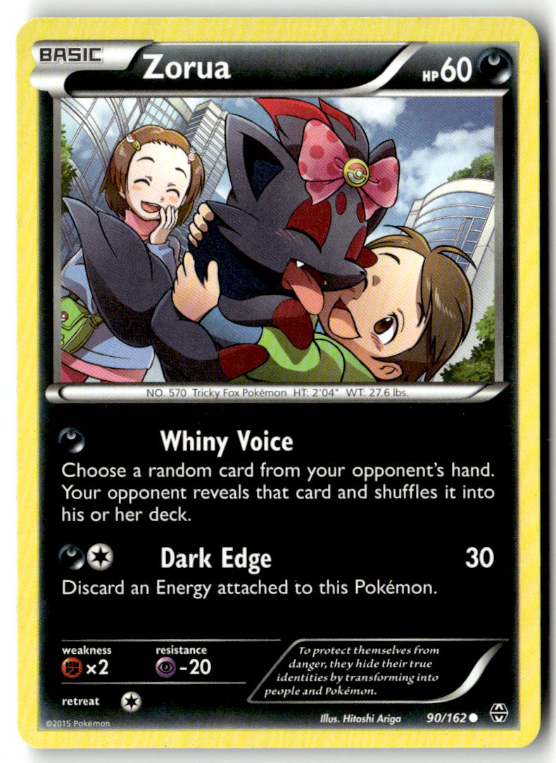 Front of Zorua (90) 90/162 from XY - BREAKthrough