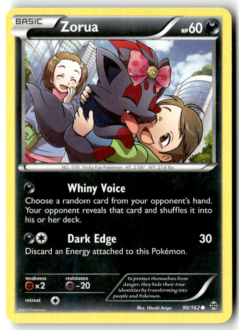 Front of Zorua (90) 90/162 from XY - BREAKthrough
