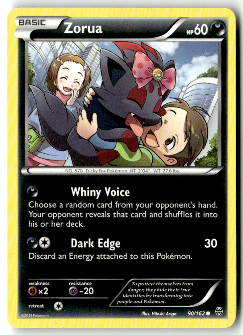 Front of Zorua (90) 90/162 from XY - BREAKthrough