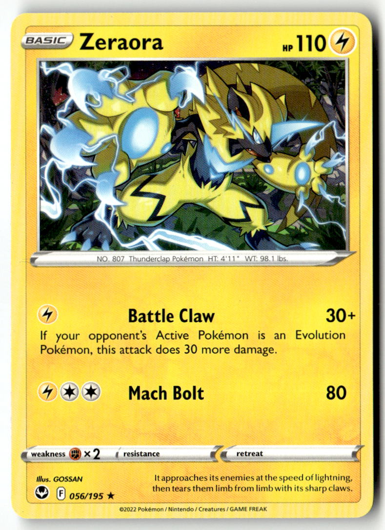 Front of Zeraora 056/195 from Silver Tempest