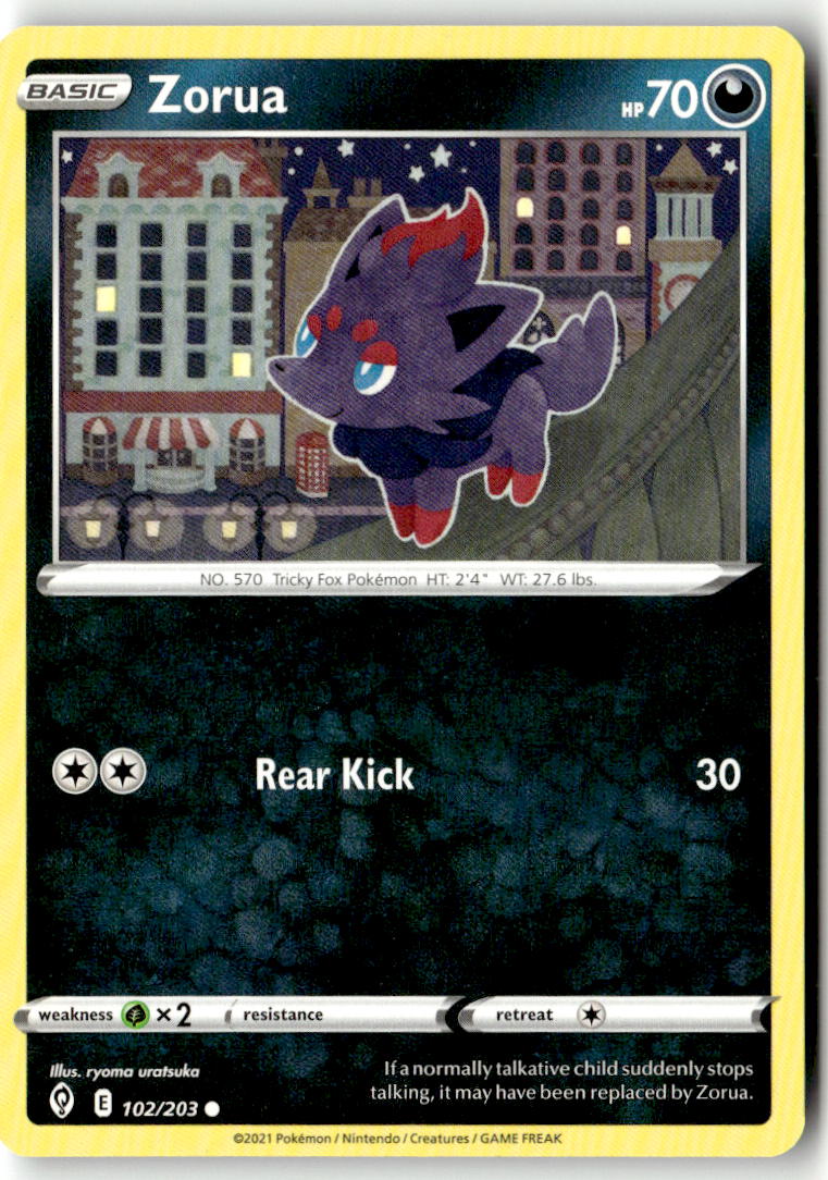 Front of Zorua 102/203 from Evolving Skies