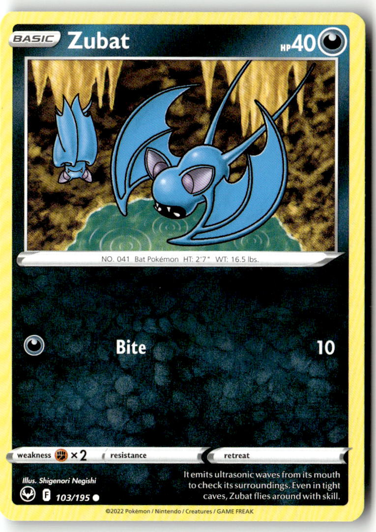 Front of Zubat 103/195 from Silver Tempest
