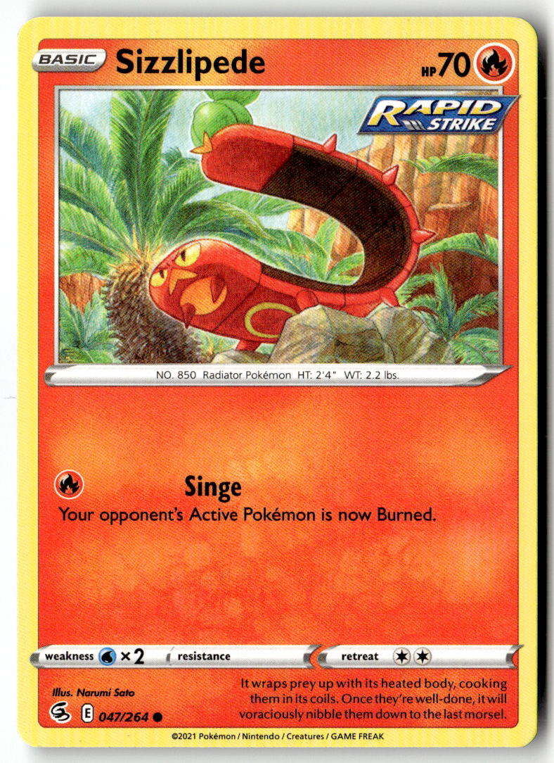 Front of Sizzlipede (47) 047/264 from Fusion Strike