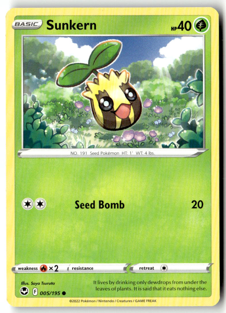 Front of Sunkern 005/195 from Silver Tempest