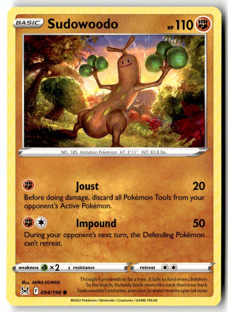 Front of Sudowoodo 094/196 from Lost Origin