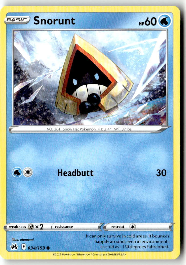 Front of Snorunt 034/159 from Crown Zenith