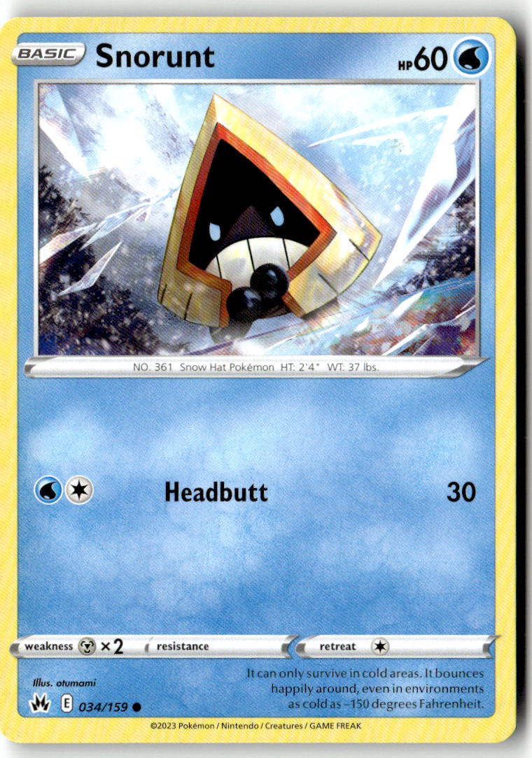 Front of Snorunt 034/159 from Crown Zenith
