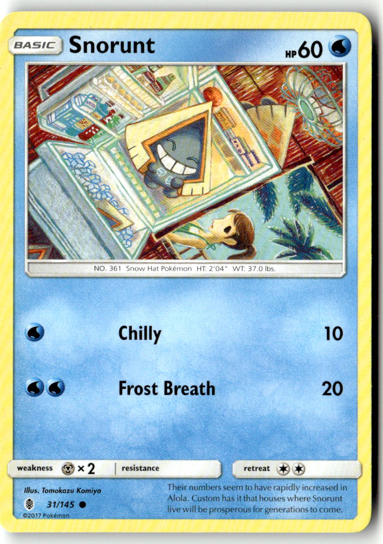 Front of Snorunt 31/145 from SM - Guardians Rising