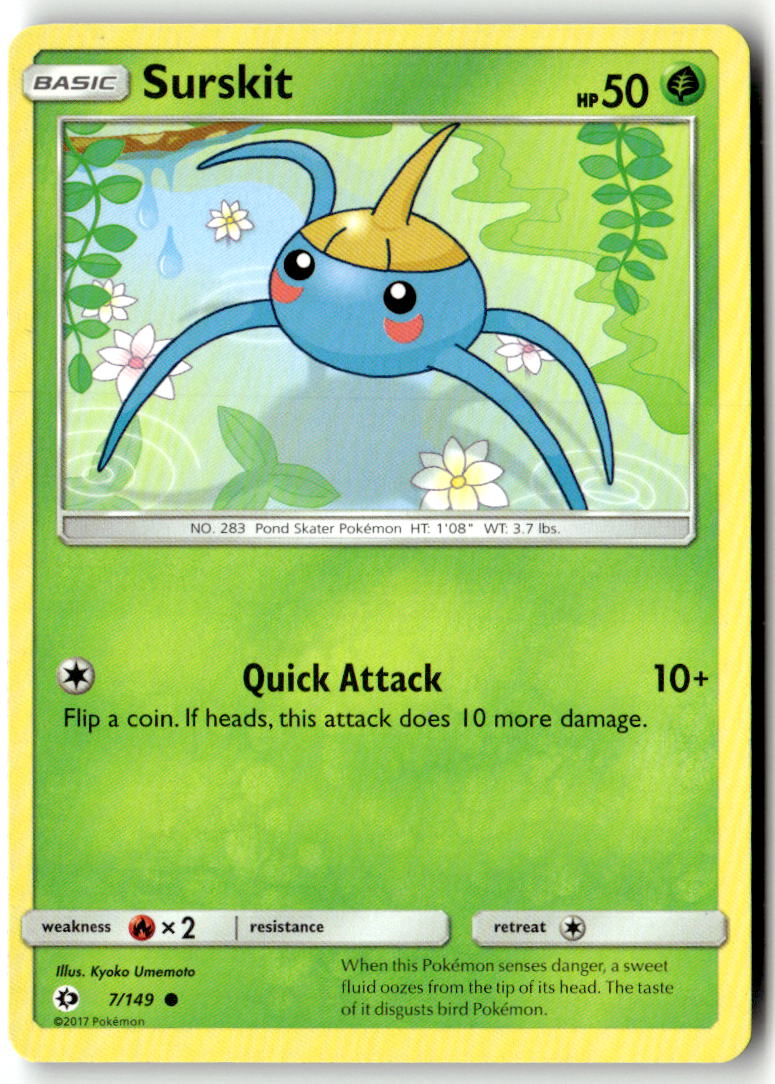 Front of Surskit 7/149 from SM Base Set