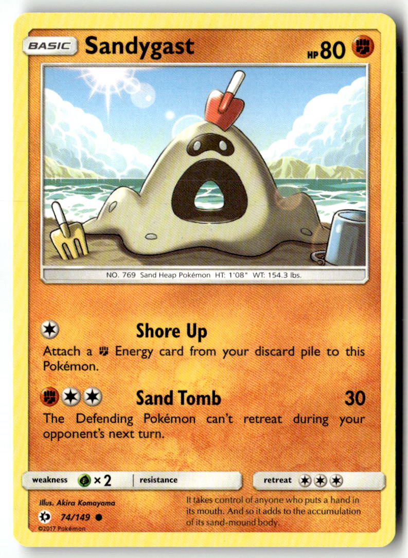 Front of Sandygast 74/149 from SM Base Set