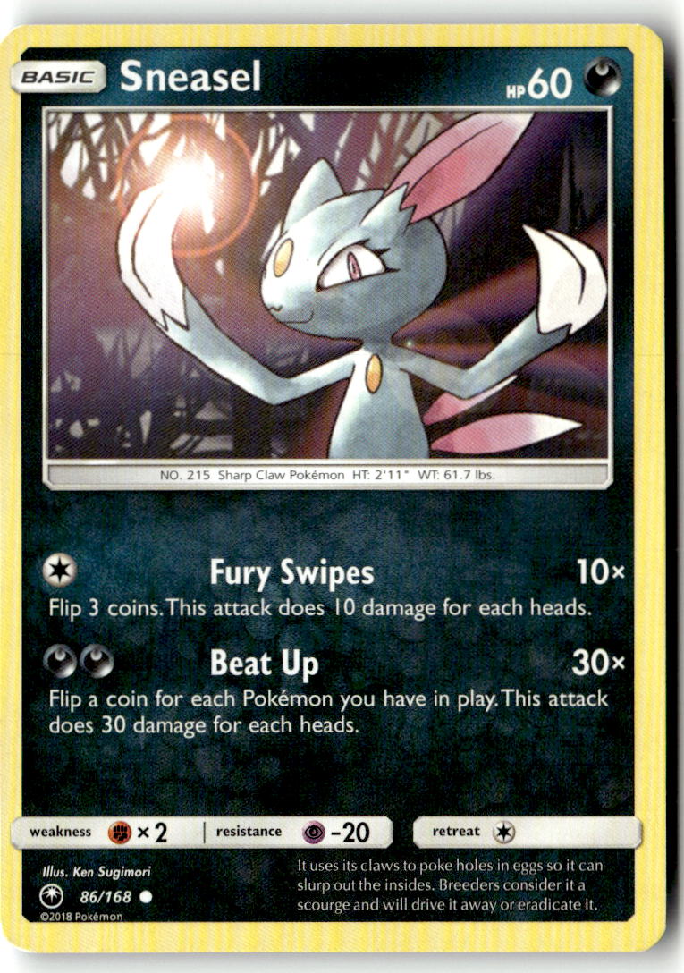 Front of Sneasel 86/168 from SM - Celestial Storm