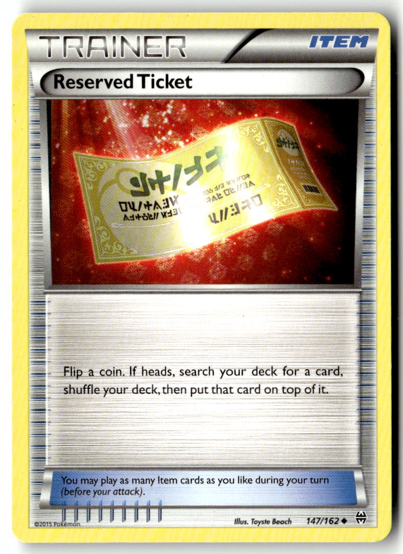 Front of Reserved Ticket 147/162 from XY - BREAKthrough