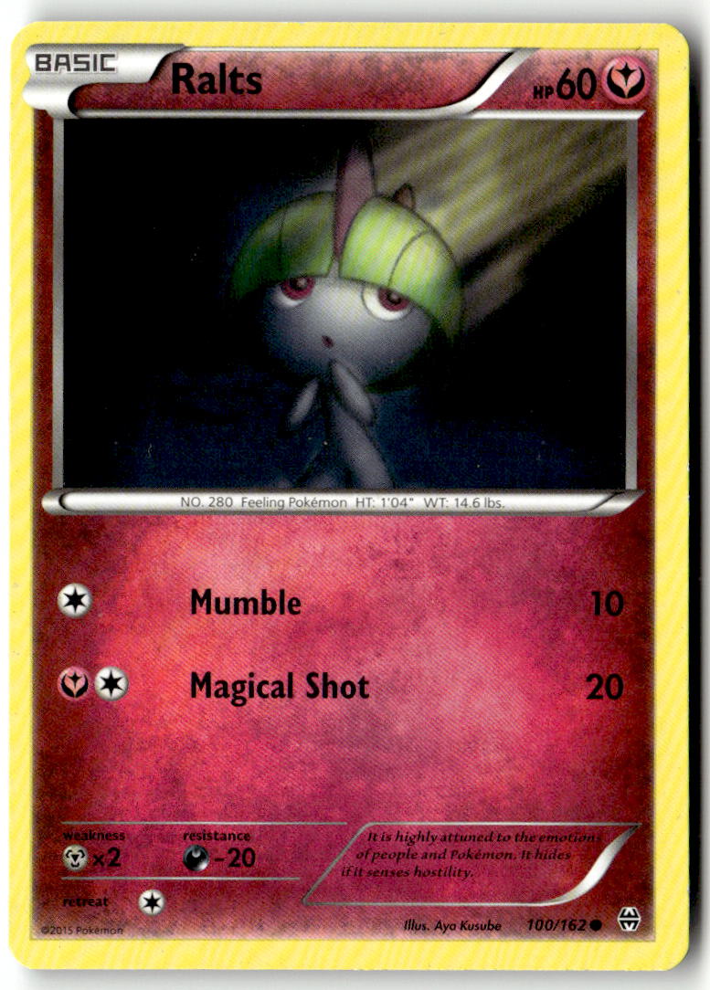 Front of Ralts (100) 100/162 from XY - BREAKthrough