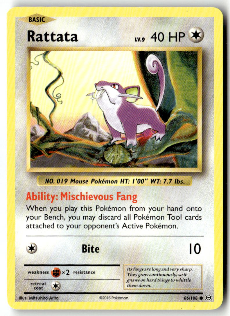 Front of Rattata 66/108 from XY - Evolutions