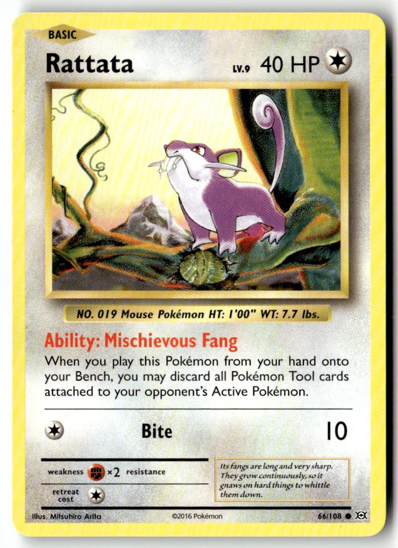 Front of Rattata 66/108 from XY - Evolutions