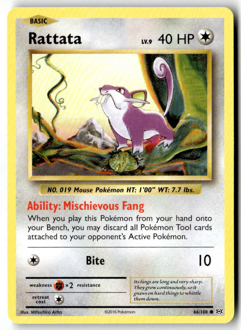 Front of Rattata 66/108 from XY - Evolutions