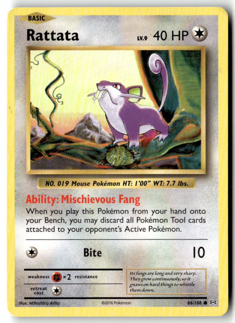Front of Rattata 66/108 from XY - Evolutions