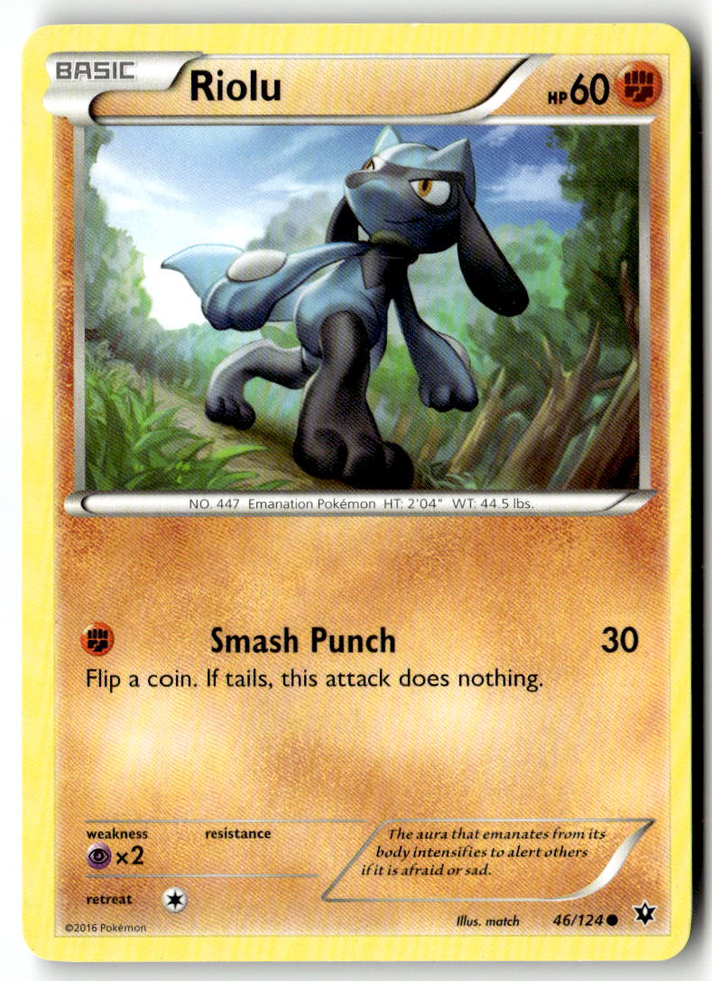 Front of Riolu (46) 46/124 from XY - Fates Collide