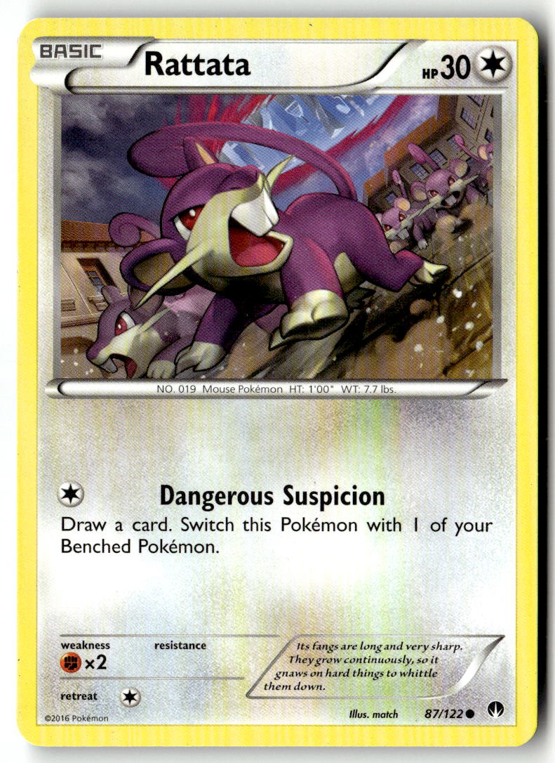 Front of Rattata 87/122 from XY - BREAKpoint