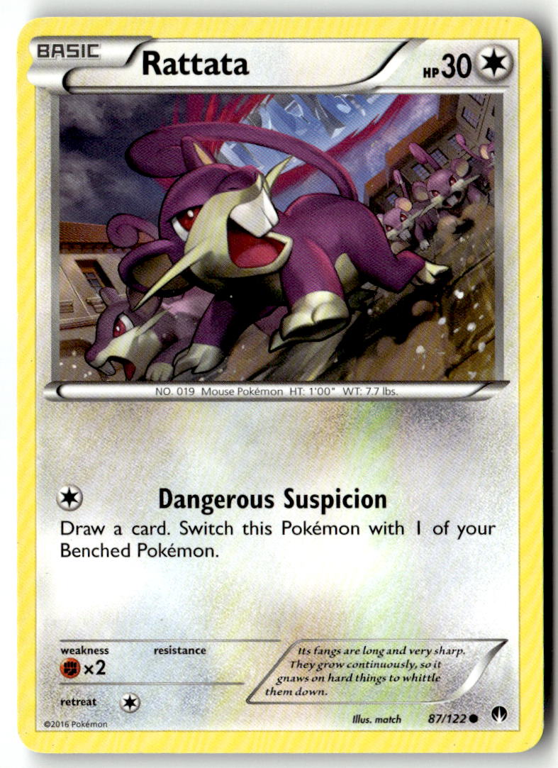 Front of Rattata 87/122 from XY - BREAKpoint
