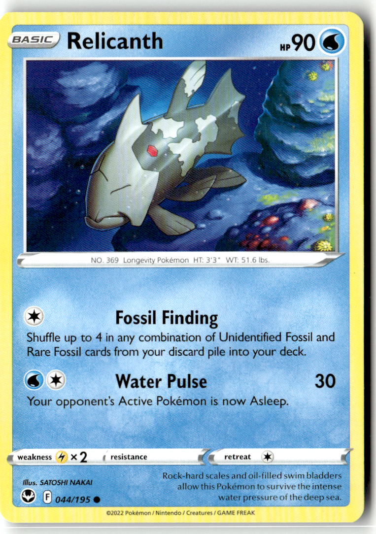 Front of Relicanth 044/195 from Silver Tempest