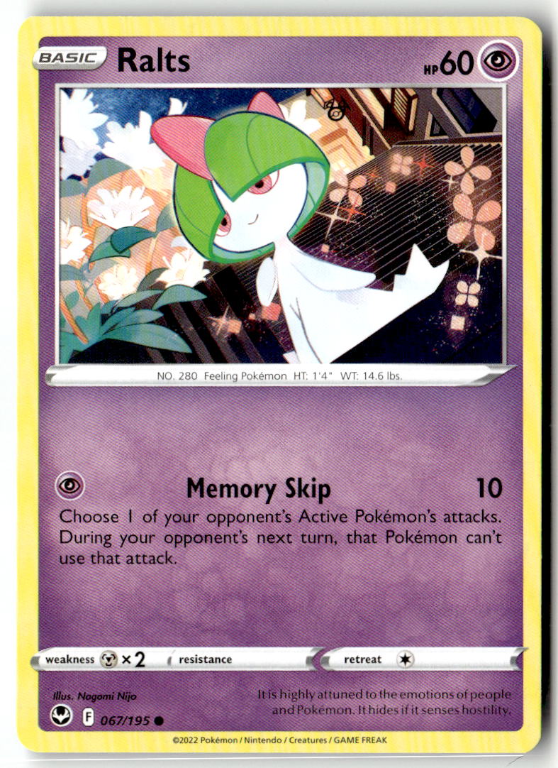 Front of Ralts 067/195 from Silver Tempest