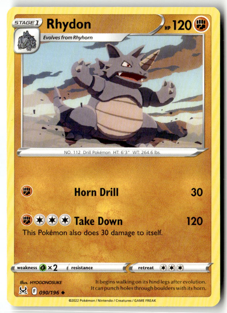 Front of Rhydon 090/196 from Lost Origin