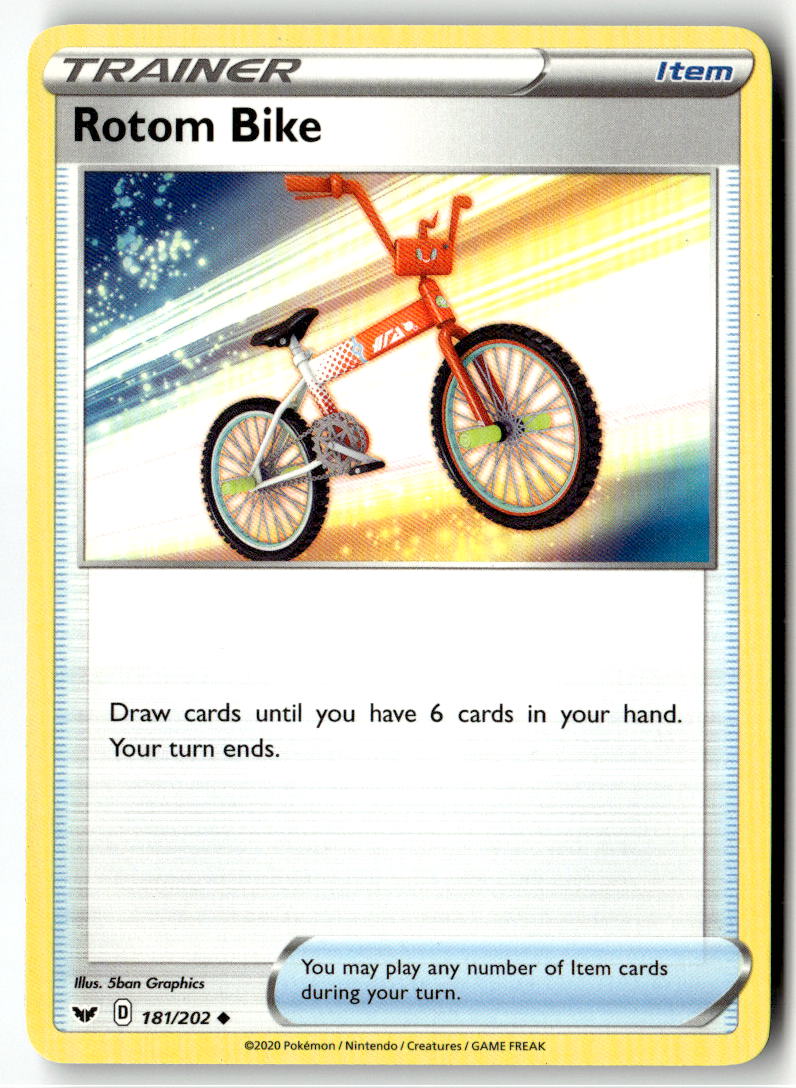 Front of Rotom Bike 181/202 from Sword & Shield Base Set