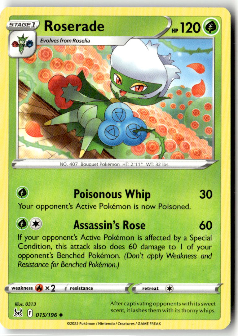 Front of Roserade 015/196 from Lost Origin