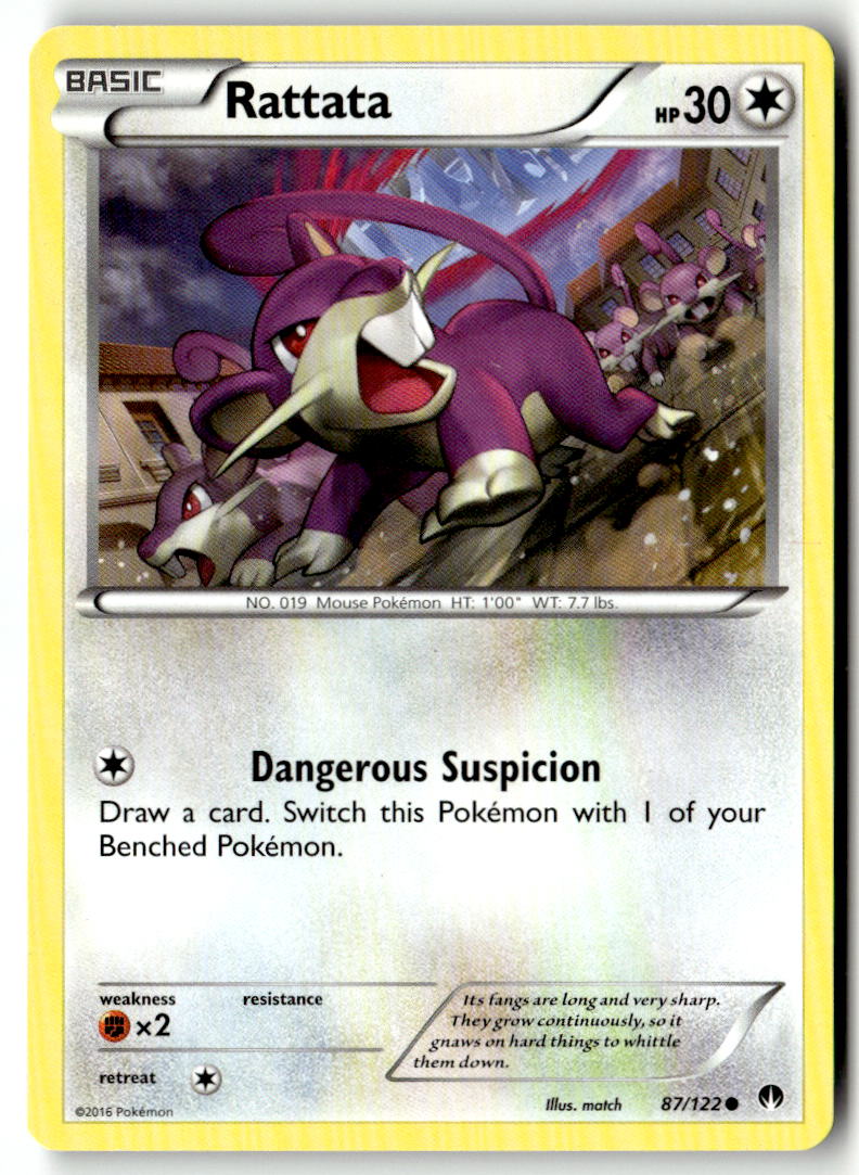 Front of Rattata 87/122 from XY - BREAKpoint