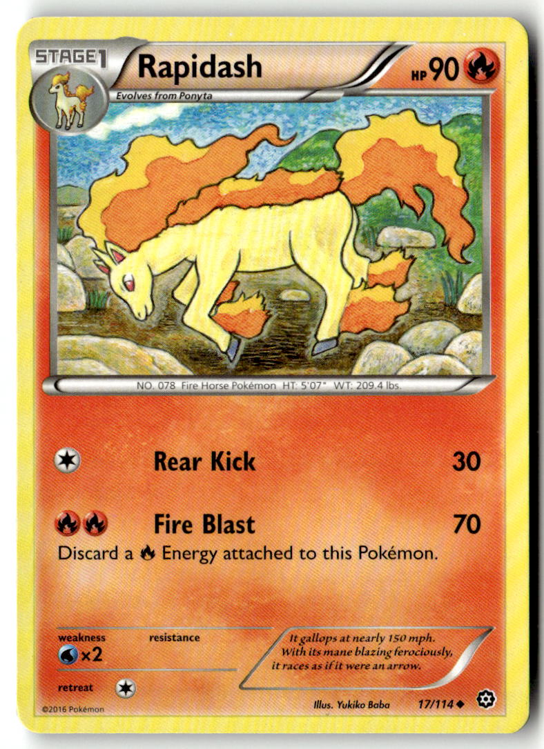 Front of Rapidash 17/114 from XY - Steam Siege