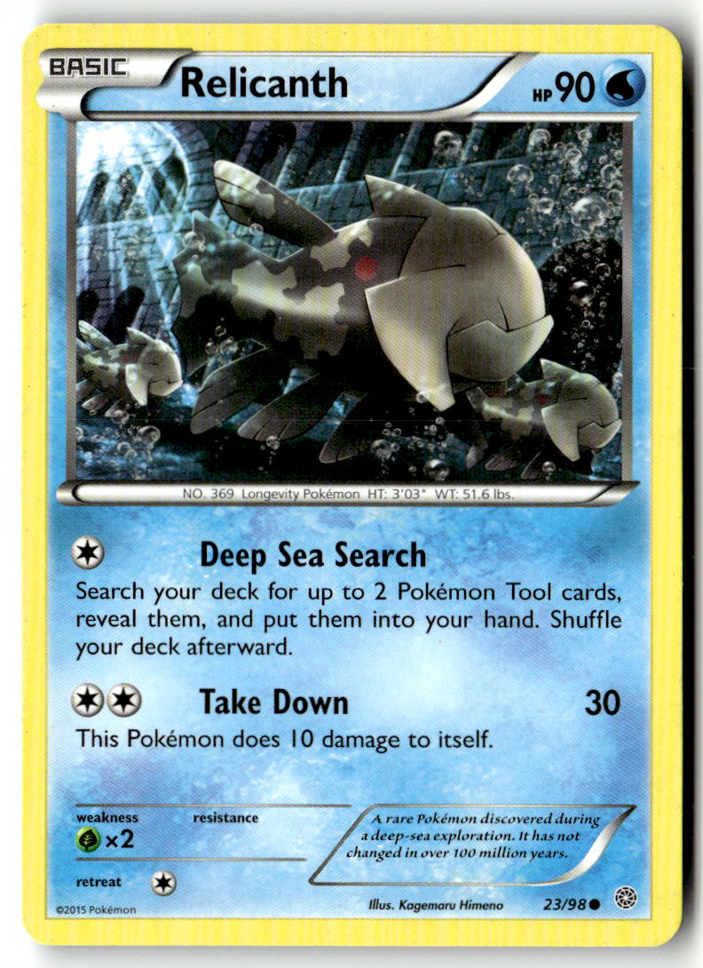 Front of Relicanth 23/98 from XY - Ancient Origins