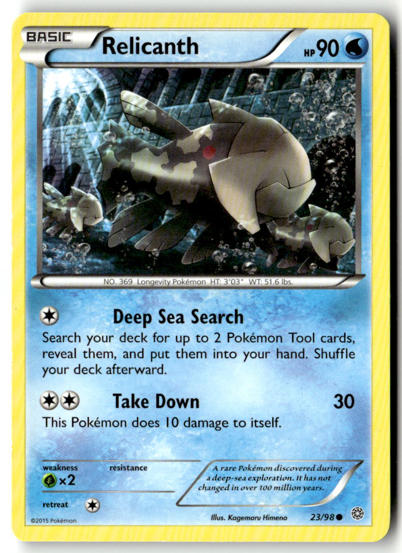 Front of Relicanth 23/98 from XY - Ancient Origins