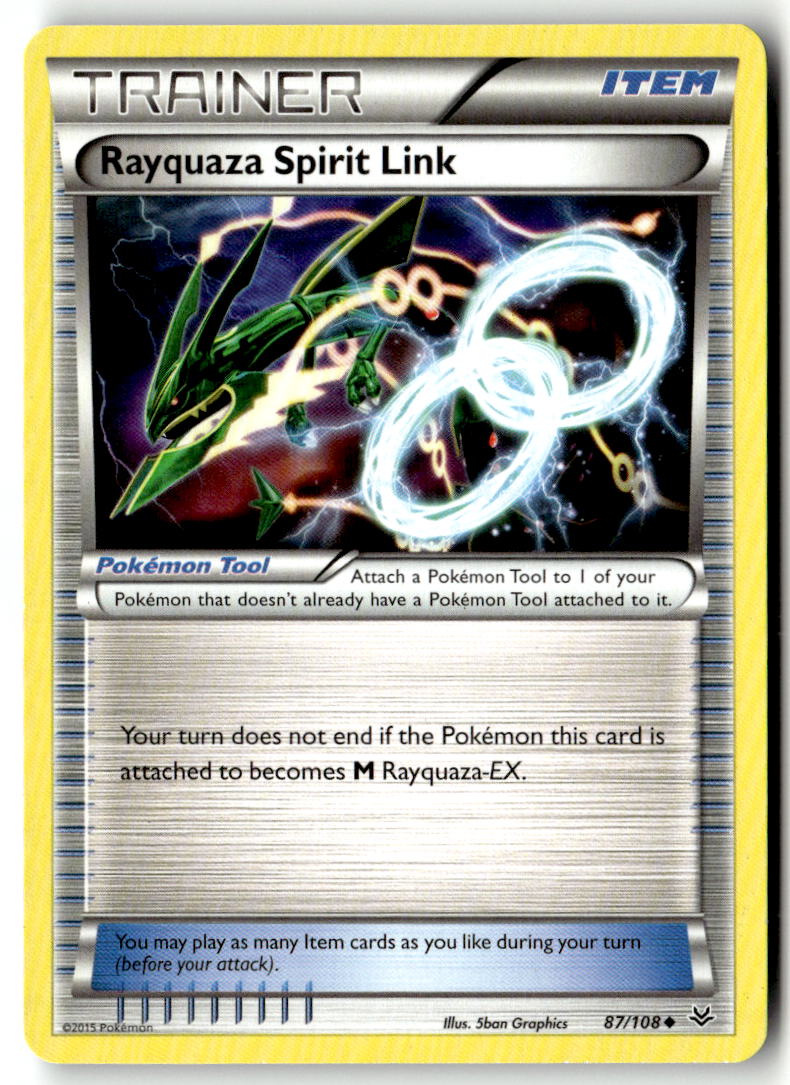 Front of Rayquaza Spirit Link 87/108 from XY - Roaring Skies