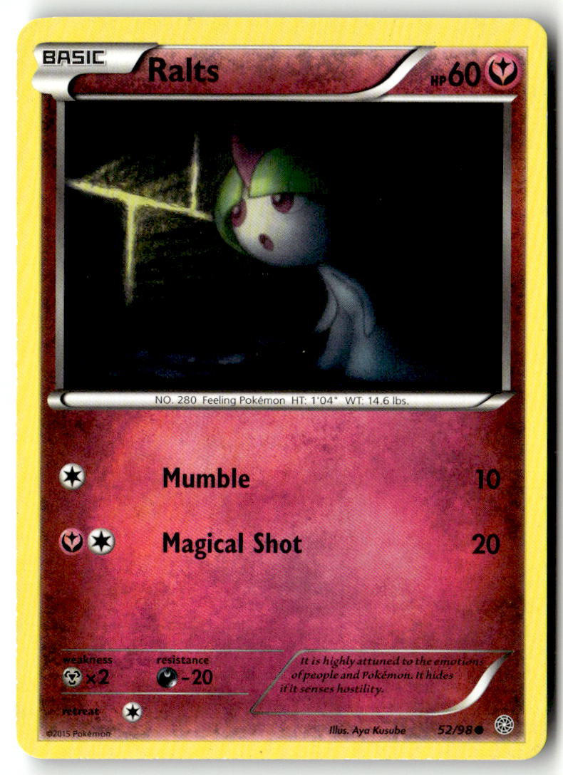 Front of Ralts 52/98 from XY - Ancient Origins