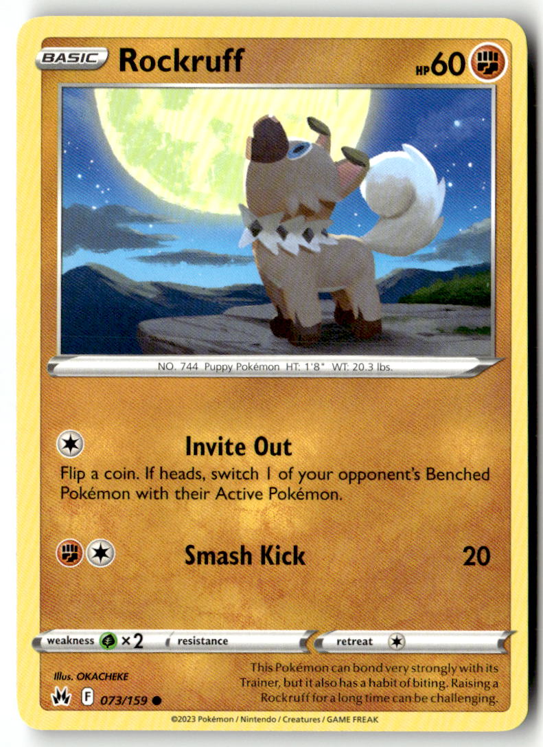 Front of Rockruff 073/159 from Crown Zenith
