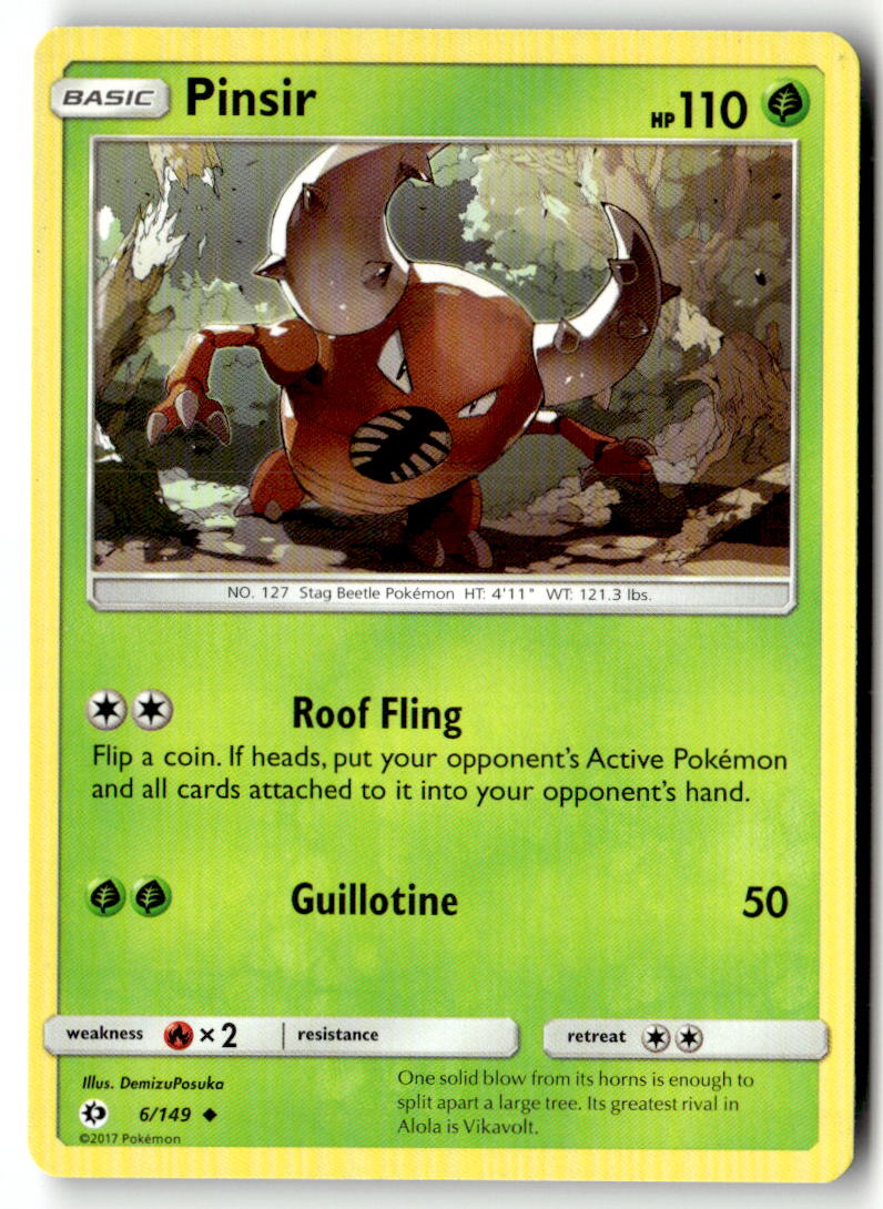 Front of Pinsir 6/149 from SM Base Set
