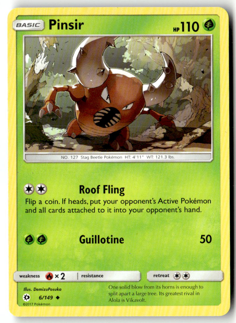 Front of Pinsir 6/149 from SM Base Set