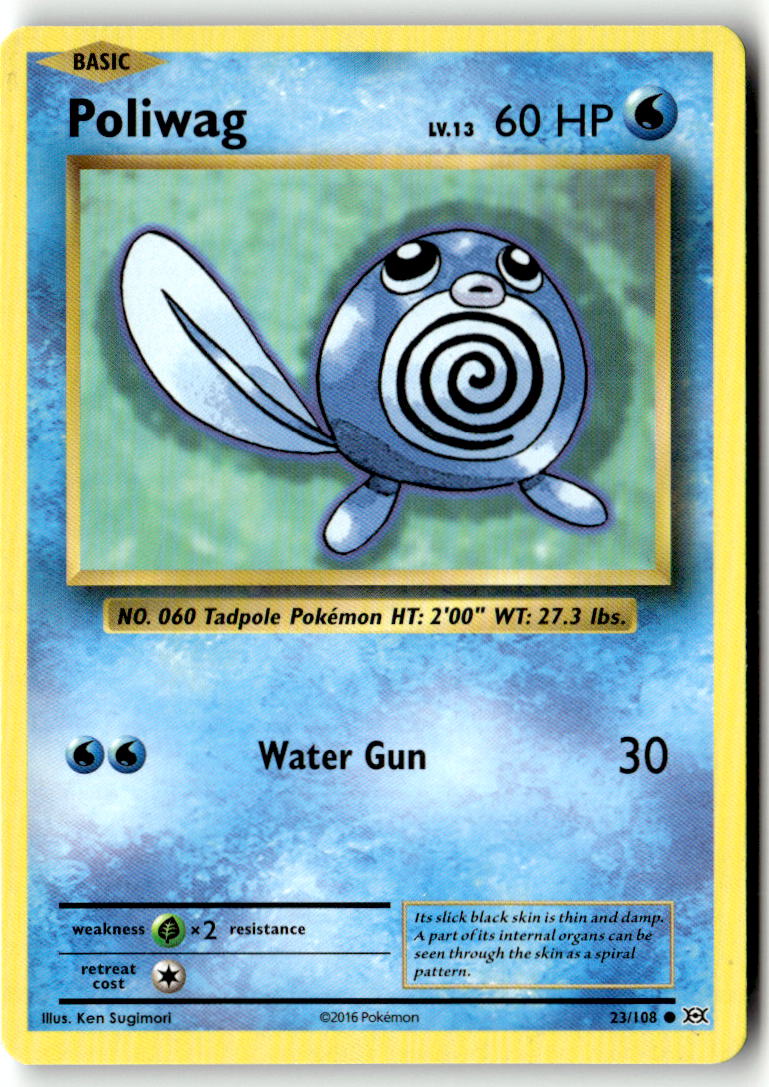 Front of Poliwag 23/108 from XY - Evolutions