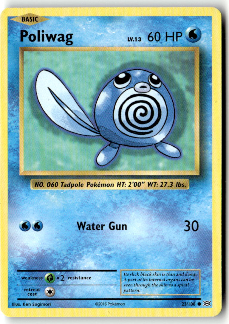Front of Poliwag 23/108 from XY - Evolutions