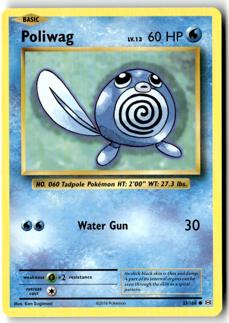 Front of Poliwag 23/108 from XY - Evolutions