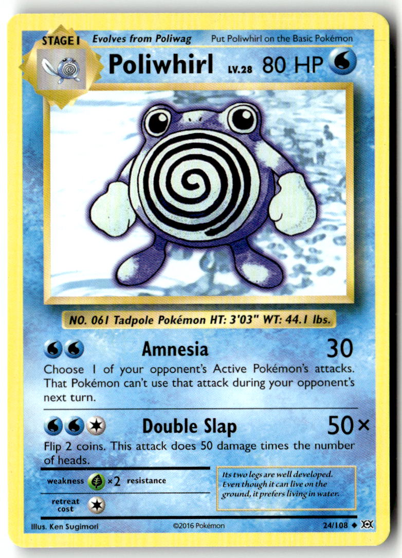 Front of Poliwhirl 24/108 from XY - Evolutions